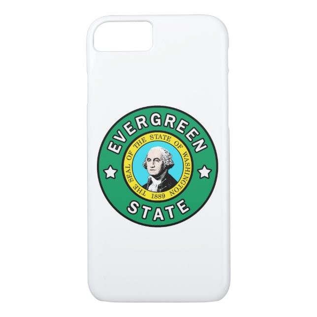 Funda De Case-Mate Para iPhone Estuche de teléfono del estado Evergreen de Washin (Reverso)