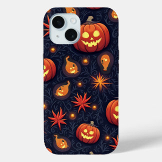 Funda Para iPhone 15 Estuche de teléfono del patrón de calabaza de Hall