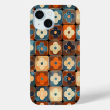 Estuche de teléfono del patrón de mosaico de flor