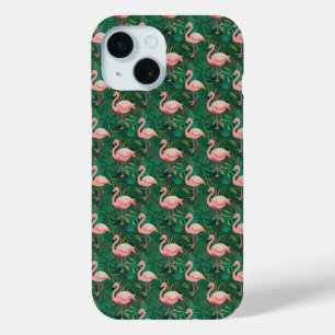 Funda Para iPhone 15 Estuche de teléfono del patrón Flamingo tropical
