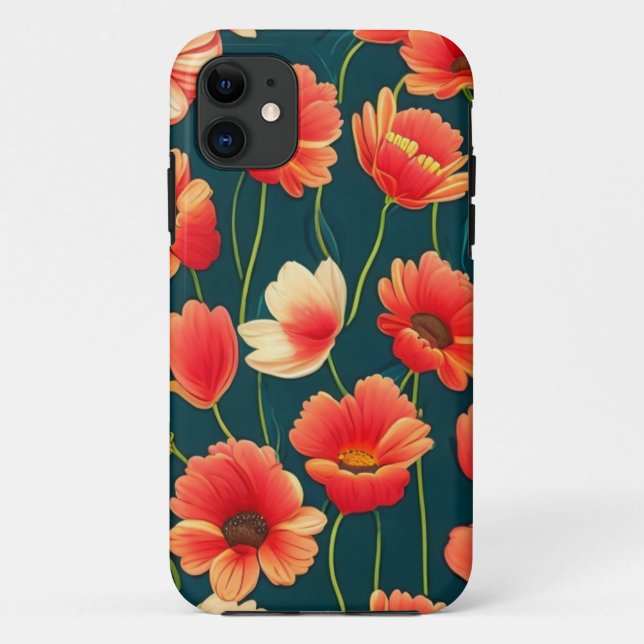 Funda De Case-Mate Para iPhone estuche de teléfono floral (Reverso)