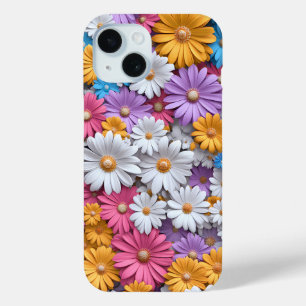 Funda Para iPhone 15 Estuche de teléfono floral 3D colorido