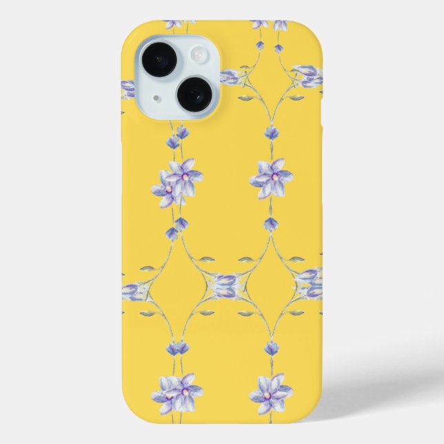 Funda De Case-Mate Para iPhone Estuche de teléfono floral amarillo (Reverso )