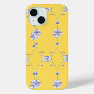 Funda Para iPhone 15 Estuche de teléfono floral brillante