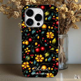 Funda Para iPhone 14 Pro De Case-Mate Estuche de teléfono floral Khokhloma con giro mode