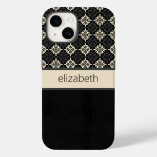 Funda Para iPhone 14 De Case-Mate Estuche de teléfono floral negro personalizado