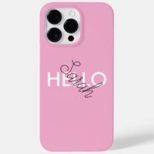 Estuche de teléfono "Hello" rosa personalizado con