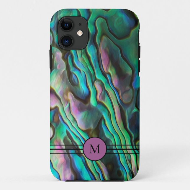 Funda De Case-Mate Para iPhone Estuche de teléfono inicial de bonito Paua Abalone (Reverso)