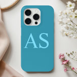 Funda Para iPhone 15 Pro Estuche de teléfono inicial monograma azul persona<br><div class="desc">Muestra tu estilo único con este estuche de teléfono inicial monograma personalizado. Diseñado para proteger tu teléfono mientras haces una declaración, este funda presenta un diseño elegante y moderno, mostrando tu inicial en un impresionante tono azul. Perfecto para uso diario o como un regalo para amigos y familia, este estuche...</div>