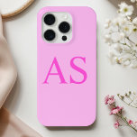 Funda Para iPhone 15 Pro Estuche de teléfono inicial rosado monograma perso<br><div class="desc">Añade un toque de elegancia a tu teléfono con nuestro estuche de teléfono inicial rosado monograma personalizado. Con una moda y un diseño moderno, este funda es perfecto para mostrar su estilo personal. El suave fondo rosa pastel se complementa con un personalizable monograma inicial, lo que lo convierte en un...</div>