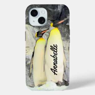 Funda Para iPhone 15 Estuche de teléfono King Penguins personalizado