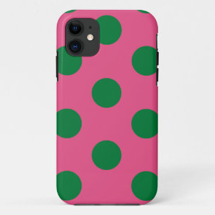 title_seo2 Estuche de teléfono lindo Polka Punto Rosa y Verde