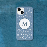 Estuche de teléfono monograma de energía de flor a