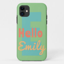 estuche de teléfono monograma personalizado menta 