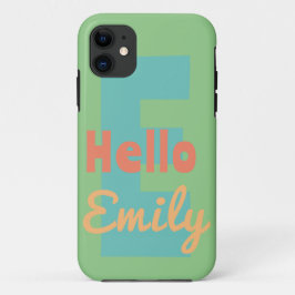 Funda Para iPhone 11 estuche de teléfono monograma personalizado menta 