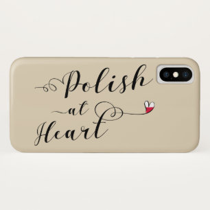 Funda Para iPhone X Estuche de teléfono móvil polaco de corazón