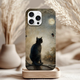 Funda Para iPhone 15 Estuche de teléfono para gato iluminado por luna -