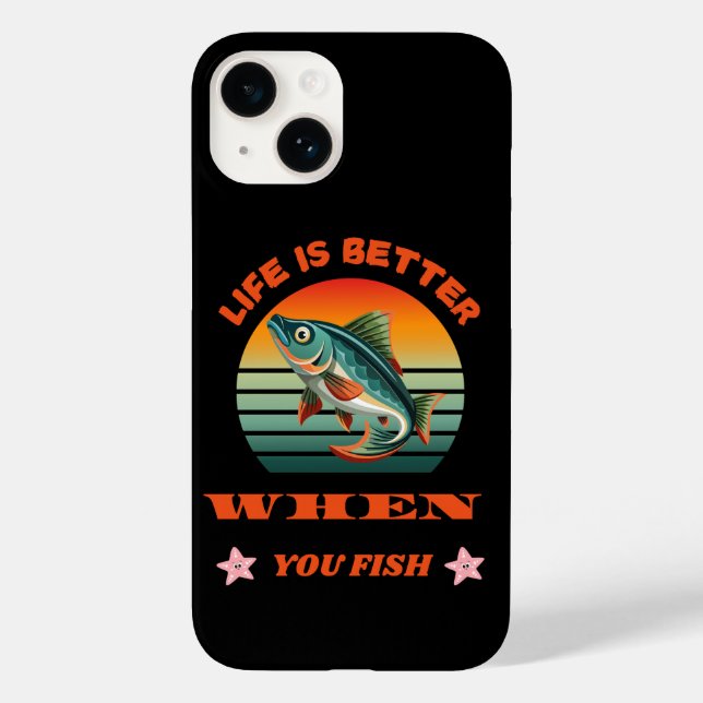 Funda De Case-Mate Para iPhone estuche de teléfono personalizado para pescadores (Reverso )