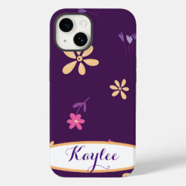 Funda Para iPhone 14 De Case-Mate Estuche de teléfono púrpura para flores de campo p