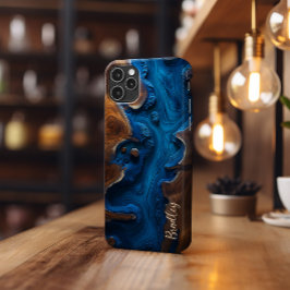 Funda Para iPhone 13 Pro Estuche de teléfono, resina azul real, diseño de m