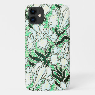 Funda Para iPhone 11 Estuche de teléfono retro de color floral verde
