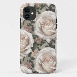 Funda Para iPhone 11 Estuche de teléfono rosa blanca vintage