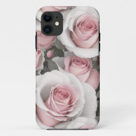 Funda Para iPhone 11 Estuche de teléfono rosa y blanca