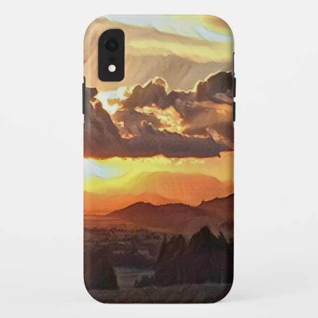 Funda De Case-Mate Para iPhone Estuche de teléfono Sunset Landscape de montaña (Reverso)