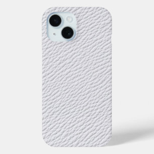 Funda Para iPhone 15 Estuche de teléfono texturizado de cuero blanco cl