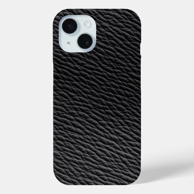 Funda De Case-Mate Para iPhone Estuche de teléfono texturizado de cuero negro (Reverso )