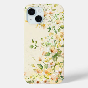 Funda Para iPhone 15 Estuche Delicado de Primavera Blossoms Watercolor 