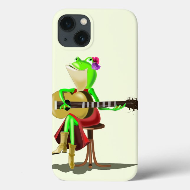 Funda De Case-Mate Para iPhone Estuche divertida para iPhone con guitarra de rana (Reverso)