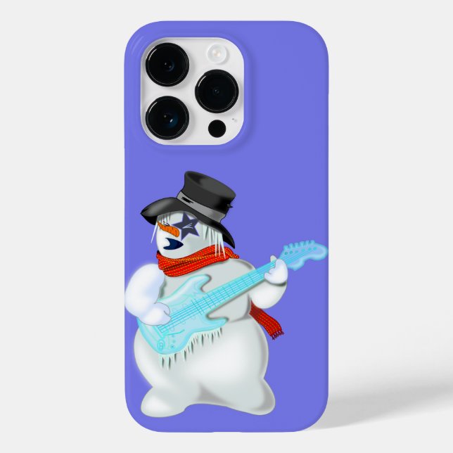 Funda De Case-Mate Para iPhone Estuche divertido para iPhone Snowman con guitarra (Reverso )
