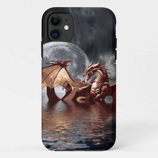 Funda De Case-Mate Para iPhone Estuche Dragon & Moon Fantasy Mithical para iPhone (Reverso)