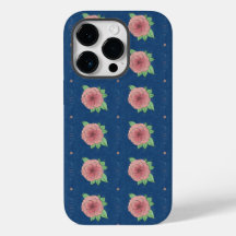 Estuche elegante de Bonito azul rosa Floral para i