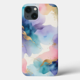 Funda Para iPhone 13 Estuche elegante de color de agua abstracta para i