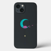 Estuche elegante Lotus Moon para iPhone negro / iP