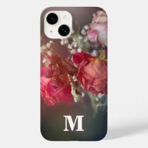 Estuche elegante monograma Personalizado de flores