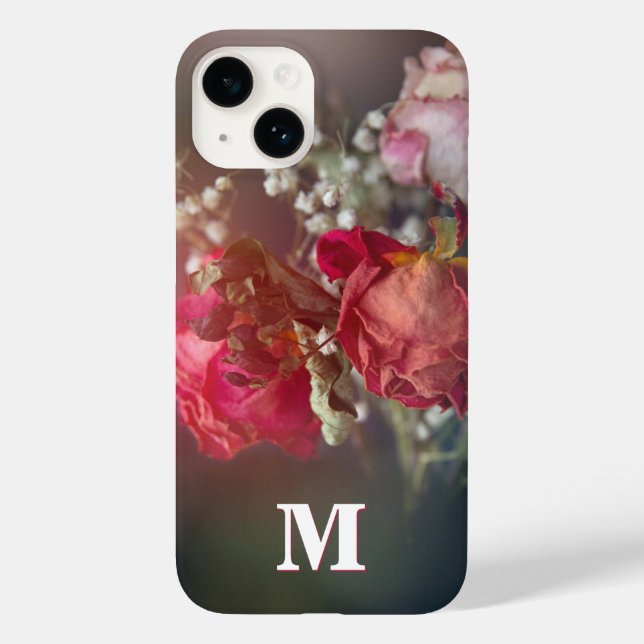 Funda De Case-Mate Para iPhone Estuche elegante monograma Personalizado de flores (Reverso )