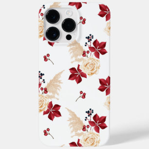 Funda Para iPhone 14 Pro Max De Case-Mate Estuche elegante para iPhone Borgoña Floral Autumn