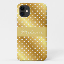 Estuche elegante para iPhone de oro Polka Dot Mono