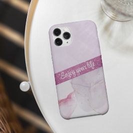 Funda Para iPhone 11 Estuche elegante para iPhone de purpurina rosa y m