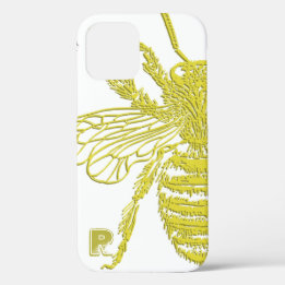 Funda Para iPhone 12 Estuche elegante para iPhone Funda-Mate Gold Bee M