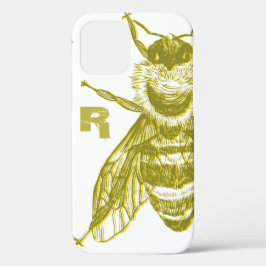 Funda Para iPhone 12 Estuche elegante para iPhone Funda-Mate Gold Bee M