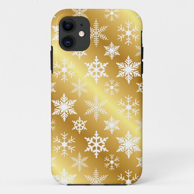 Funda De Case-Mate Para iPhone Estuche elegante para iPhone Gold Snow Flake (Reverso)
