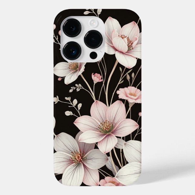 Funda De Case-Mate Para iPhone Estuche elegante para teléfono con línea floral (Reverso )