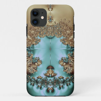 Funda Para iPhone 11 Estuche elegante Royal Gold y Aqua Funda-Mate para