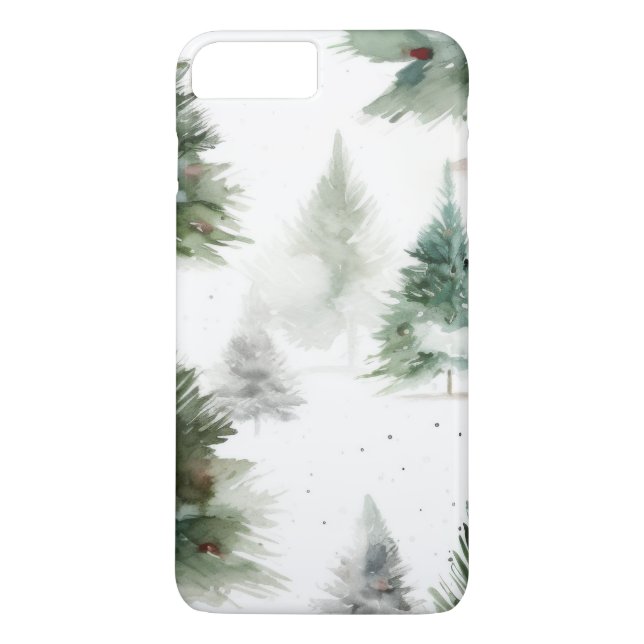 Funda De Case-Mate Para iPhone Estuche Festive Fir Tree Phone (Reverso)
