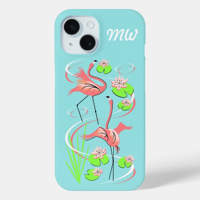 Funda De Case-Mate Para iPhone Estuche Flamingo Fandango Slim Duo monograma para  (Reverso )