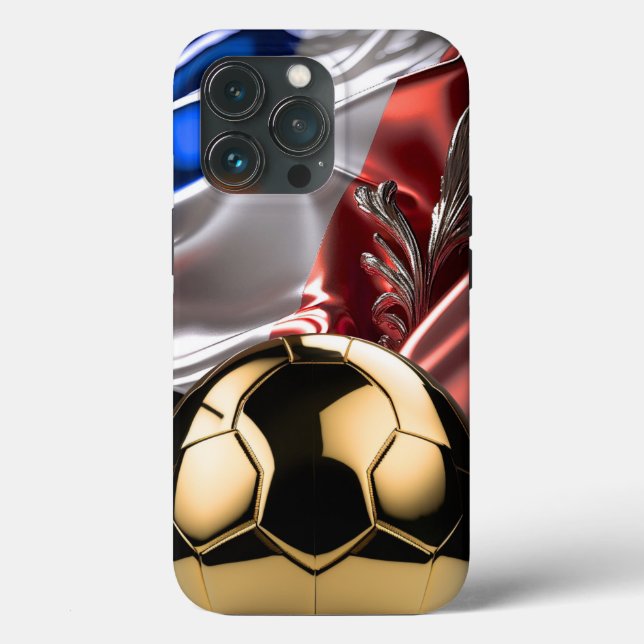 Funda De Case-Mate Para iPhone Estuche FRANCE Gold Metallic Soccer Ball I-Phone (Reverso )